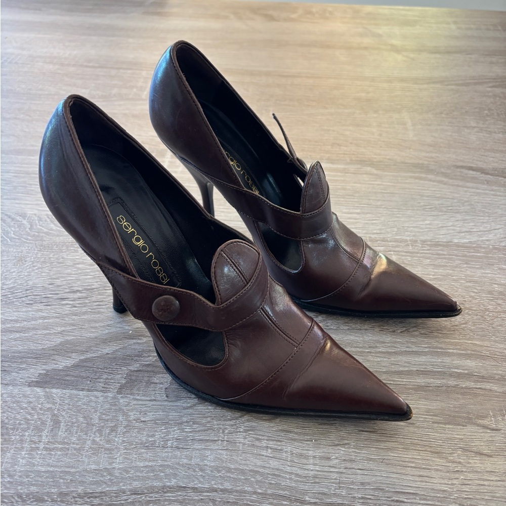 Sergio Rossi Italian Lux Leather Heels - like new